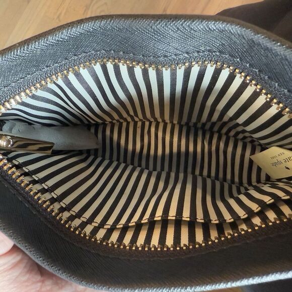 Kate Spade Saffiano Mini Sima Clutch Crossbody Purse Bag Minimal Metallic Gold - Picture 10 of 16